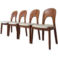 Set Van 4 Vintage Houten Koefoeds Hornslet Stoelen