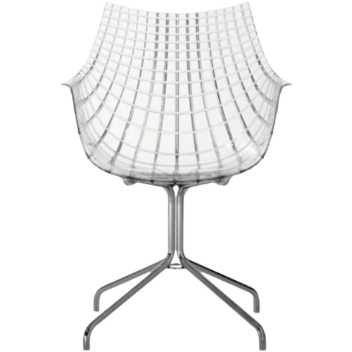 Christophe Pillet - Driade - Meridiana - Hard Plastic Design Chair On Four-Legged Base - Transparent