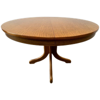 Vintage Eettafel Rond, Hout Verlengbaar 110 - 150 Cm Ø