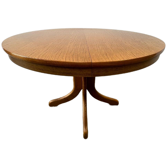 Vintage Eettafel Rond, Hout Verlengbaar 110 - 150 Cm Ø 1