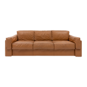 Italian Modern Cognac Leather Sofa