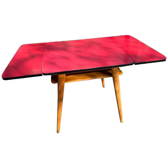 Eettafel Met Rood Formica Blad 1