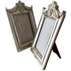 2x Mooie Zilverkleurige Brocante , Barokstijl Houten Lijsten Met Glas thumbnail 1