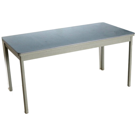 Vintage Gispen Eettafel Blauw Blad 1