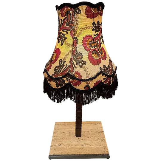 Retro Tafellamp Met Travertin Voet, Jaren 70/80 1