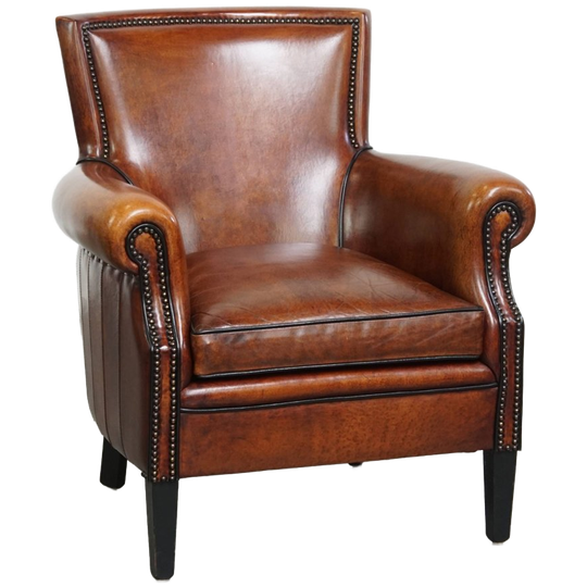 Prachtige Sierlijke Schapenleren Armchair Met Een Luxe Afwerking 1