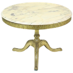 Mid Century Ronde Marmeren Salontafel Bijzettafel Messing thumbnail 1