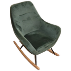 Jannis Schommelstoel Groen Met Metalen Frame En Stoffen Bekleding thumbnail 1