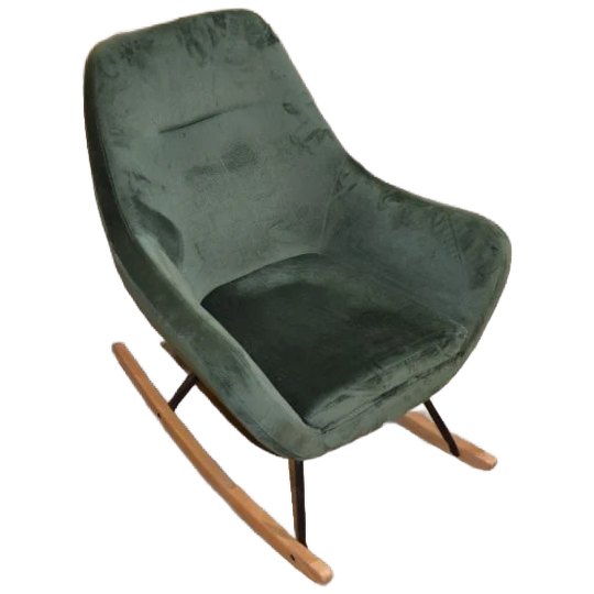 Jannis Schommelstoel Groen Met Metalen Frame En Stoffen Bekleding 1