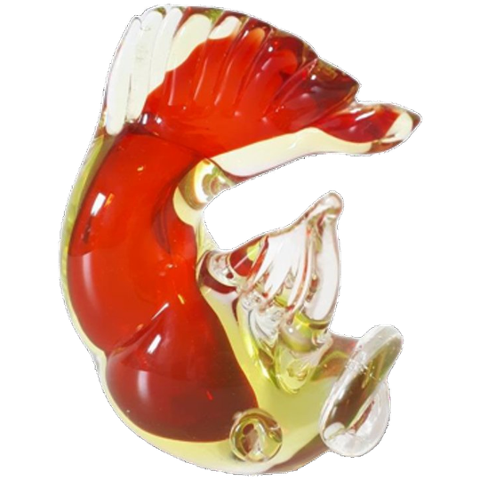 * Mondgeblazen Murano Vis Top Staat Vintage Beeldje 1