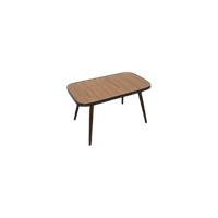 Bijzettafel Met Bruin Houtlook Formica Blad Met Zwarte Rand Nr. 7 Plantentafel