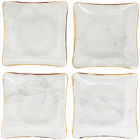Vintage Glazen Petit Four Bordjes Met Kant Motief