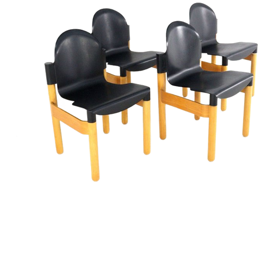 Set 4 Gerd Lange Voor Thonet Flex 2000 Stoelen Vintage 1