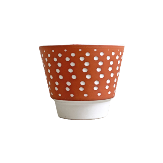 ADCO Terracotta Keramiek Bloempot Met Wit Geglazuurde Stippen 1