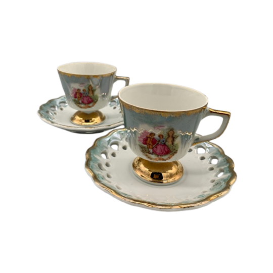 Vintage Barok Kitsch Kop En Schotels 4 Delige Set 1