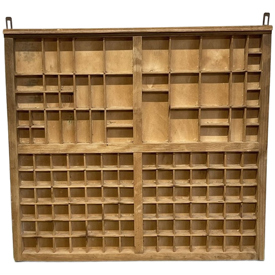 Grote Vintage Antieke Letterbak Licht Hout 1