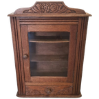 Frans Art Deco Eiken Hangkastje Met Lade, Jaren 30 thumbnail 1