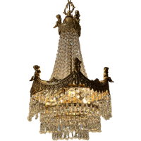 Peris Andreu Kroonluchter Kristal Swarovski Strass Hanglamp Putti