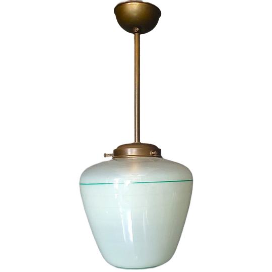 Vintage Art Deco Glazen Conische Hanglamp 1
