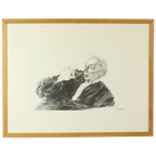 Grote Houtskool Tekening Pleitende Advocaat Kunst Driesschaert 1974 thumbnail 1