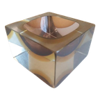Flavio Poli Murano The Cube Glazen Asbak Vintage Design thumbnail 1