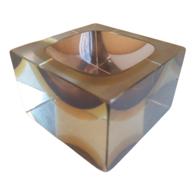 Flavio Poli Murano The Cube Glazen Asbak Vintage Design