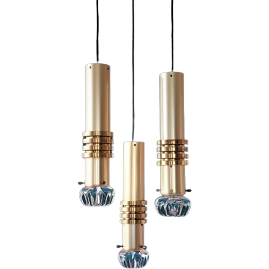 Mid-century Brass & Glass Lamp. 1