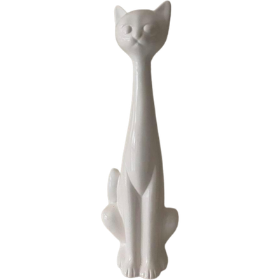 Jaren 80 Groot Beeld Van Kat , 52 Cm