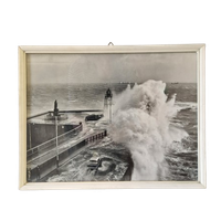 Vintage Foto In Lijst Vlissingen Kade Antieke Auto Zee Photo