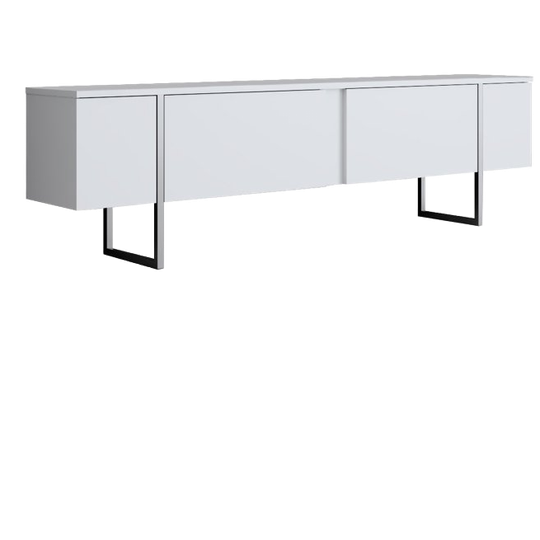 Evila Originals | Luxe Tv-meubel, Houtfineer, Wit En Zilver 1