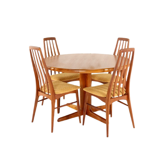 Ronde Deense Eettafel Johs. Kristoffersen & Son Tafel Vintage 1