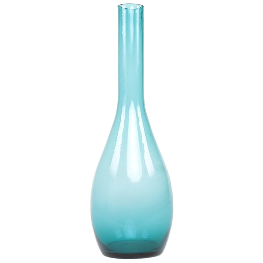 Grote Blauwe Scandinavische Glas Vaas 1