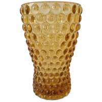 Vintage Glazen Vaas Amber Kleur Mondgelazen Vaas