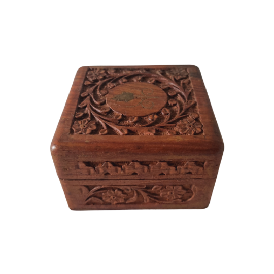 Handgesneden Houten Sieraden Doos 1