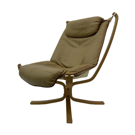 Falcon Leather Lounge Chair By Sigurd Ressel For Vatne Møbler, 1970s 1