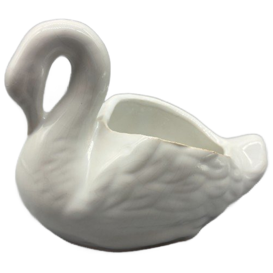 Bloempot Elegante Zwaan Wit Keramiek 1