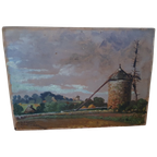 Landschap Met Molen Olieverf Op Paneel thumbnail 1