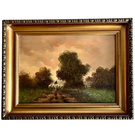 Vintage Olieverfschilderij, H Van Ooien 1