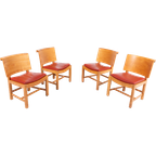 Set Of 4 Vintage Architectural Danish Chairs / Eetkamerstoelen thumbnail 1