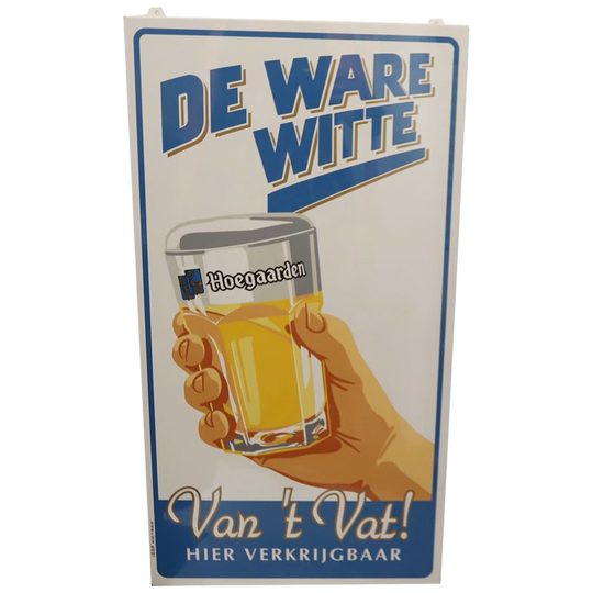 Reclame Bord Emaille De Ware Witte, Belgie Jaren '90 1