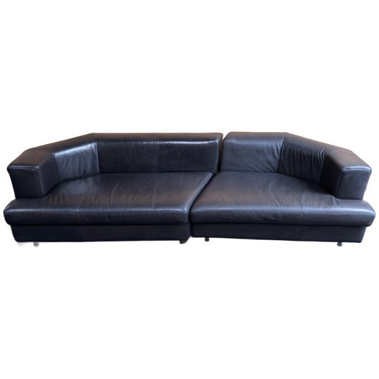 Rolf Benz Bank En 2 Fauteuils Zwart Leer 1