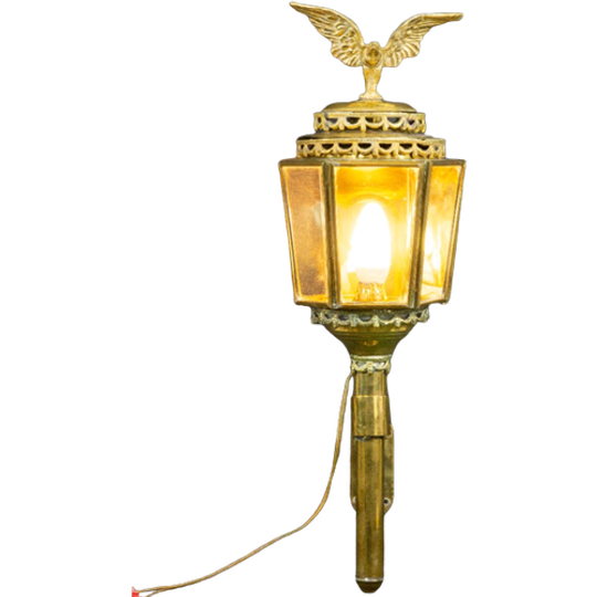 Mooie Antieke Koperen Lantaarn Of Koetslamp 1