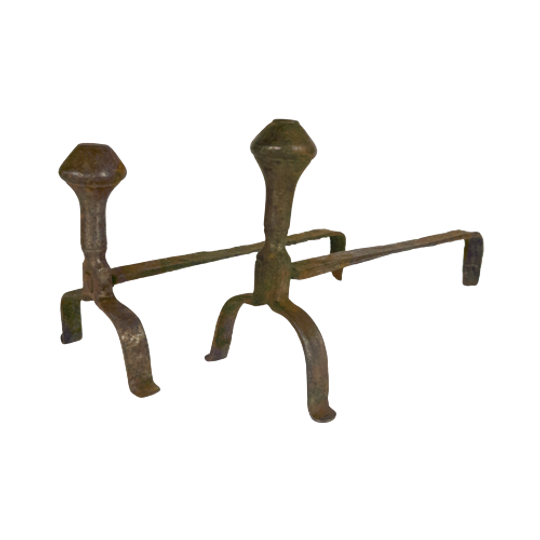 Vuurbokken - Antiek - Smeedijzer - Rococo/louis Iv Stijl - 18e Eeuw 1