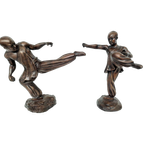 Set Bronzen Beelden Shaolin Monniken Boeddhisme thumbnail 1