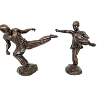Set Bronzen Beelden Shaolin Monniken Boeddhisme