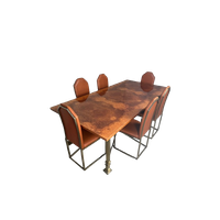 Vintage Design Regency Eettafel + 6 Stoelen – Belgochrom