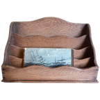 Postbakje Bureau Brievenbakje Eiken Art Deco 1930 Frans thumbnail 1