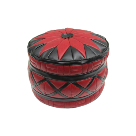 Retro Vintage Skai Patchwork Poef 1