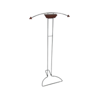 Memphis Style / Postmodern Design - Dressboy / Valet Stand - Chrome Frame With Wooden Accents