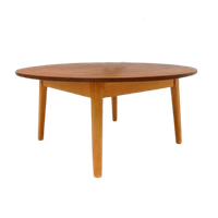 Retro Vintage Tafel Salontafel Rond Jaren 50 / 60 Teakhout